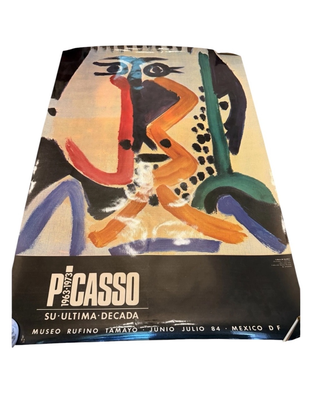 Vintage 1984 Pablo Picasso Poster Museo Rufino Tamayo Cabeza de Hombre Portrait